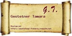 Gestetner Tamara névjegykártya